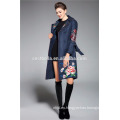 Lady Fashion Coat Otoño Invierno Chic Trench Coat kaki Azul Marino Color Overcoat Mujer